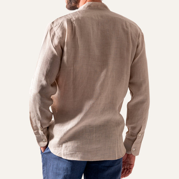 قميص كتان كاجوال رملي