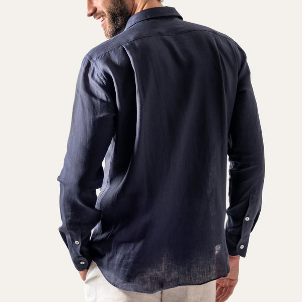 Classic Linen Shirt Navy
