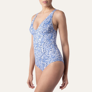 Elegant Coral Blue - Onepieceswimsuit_Woman - K A M P O S