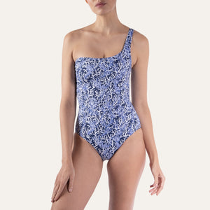 One - Shoulder One Piece Coral Deep - Onepieceswimsuit_Woman - K A M P O S