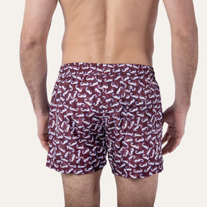 Swim Shorts Seahorse Burgundy - Swimshorts_Man - K A M P O S