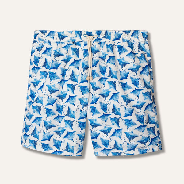Swim Shorts Long Ray White - Swimshorts_Man - KAMPOS