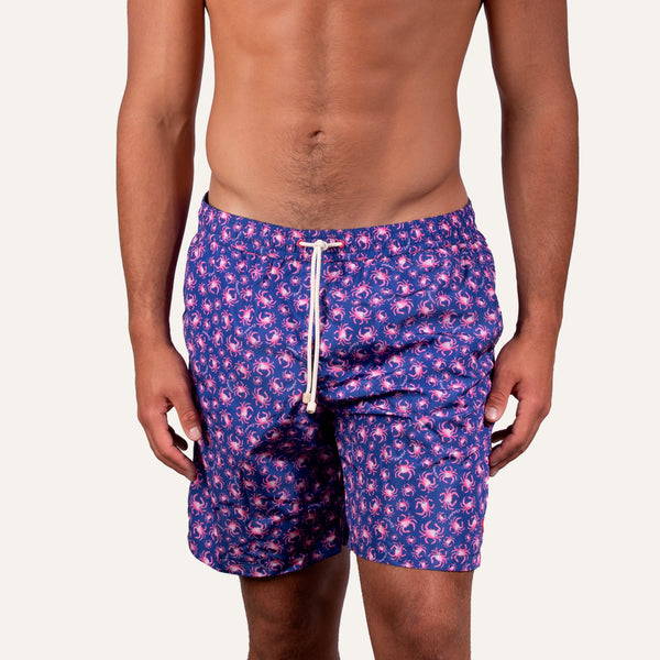 شورت سباحة طويل باللون الوردي القاتم