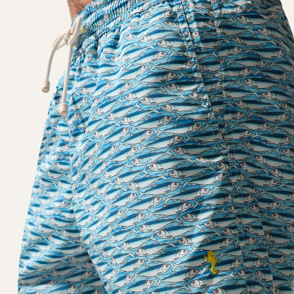 شورت سباحة طويل بلون السردين